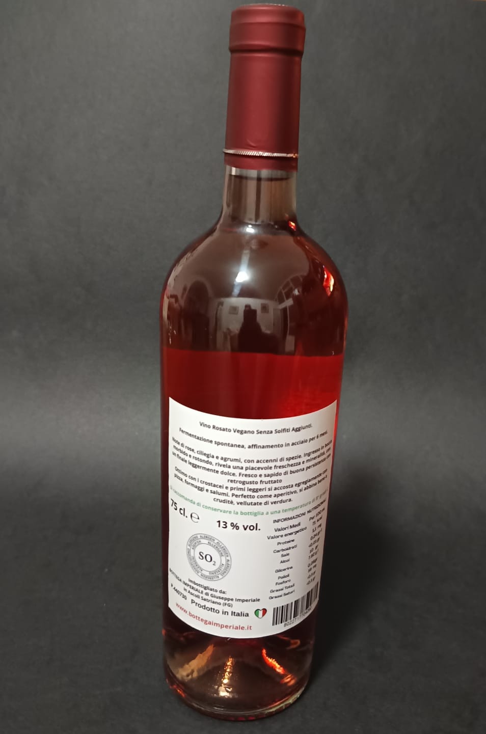 comprare vino online rosato pugliese vegano naturale senza solfiti aggiunti Pinta Rosa moscato aglianico