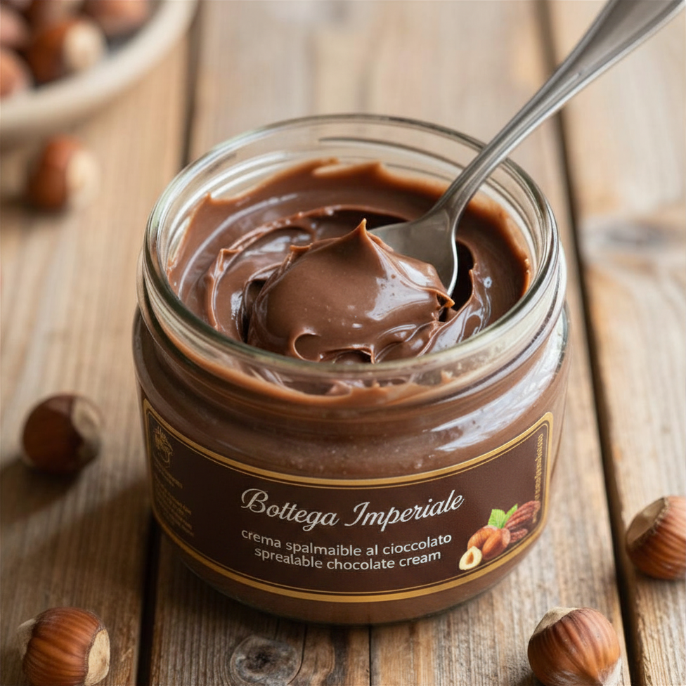 Ricetta Crema di Nocciole italiane con cioccolato spalmabile ricetta made in italy blog bottega imperiale puglia salento shop online colazione italiana
