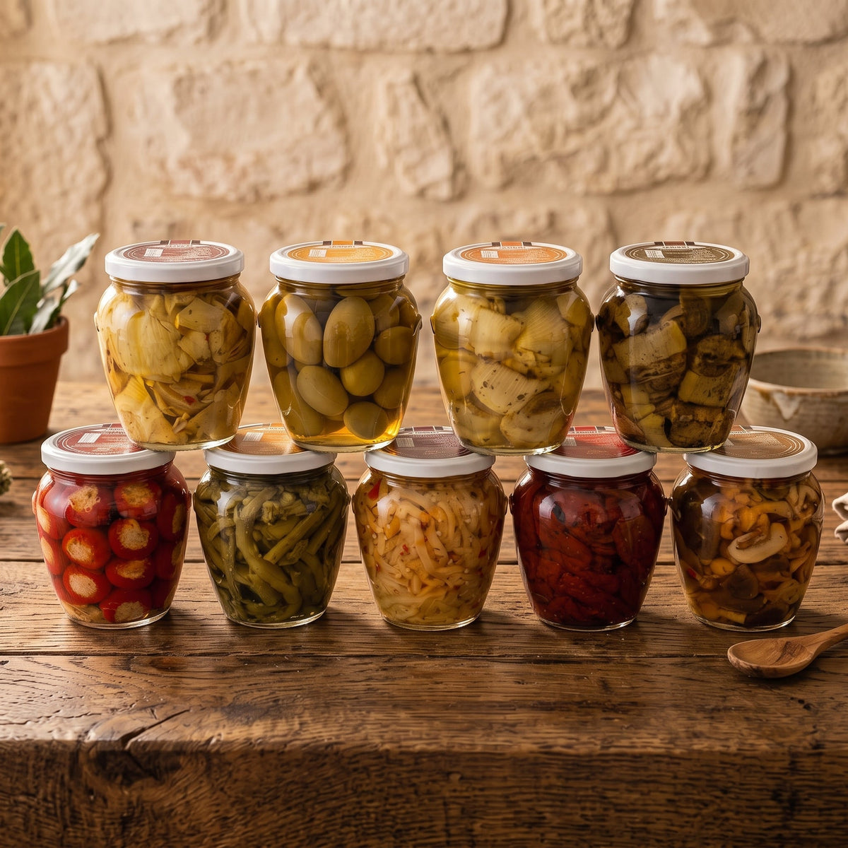 Conserve di stagione pugliese sott'olio