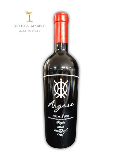Primitivo Puglia IGP 2023 - Appassimento Artigianale | Bottega Imperiale
comprare online Vino Primitivo Salento 18% - Affinato 12 Mesi Barrique Francese
Acquista Primitivo Pugliese Online - ARGESE Tenute Girolamo annata foto davanti shop web invio gratis
