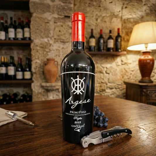ARGESE Primitivo IGP Puglia 2023 — Tenute Girolamo, appassimento artigianale, 12 mesi in barrique francese