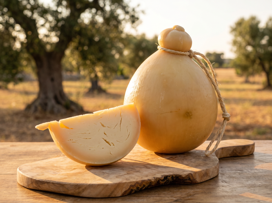 Caciocavalli con Latte crudo di vacca Podolica, stagionatura artigianale. Un formaggio pugliese quasi introvabile, da piccoli produttori pugliesi selezionati.