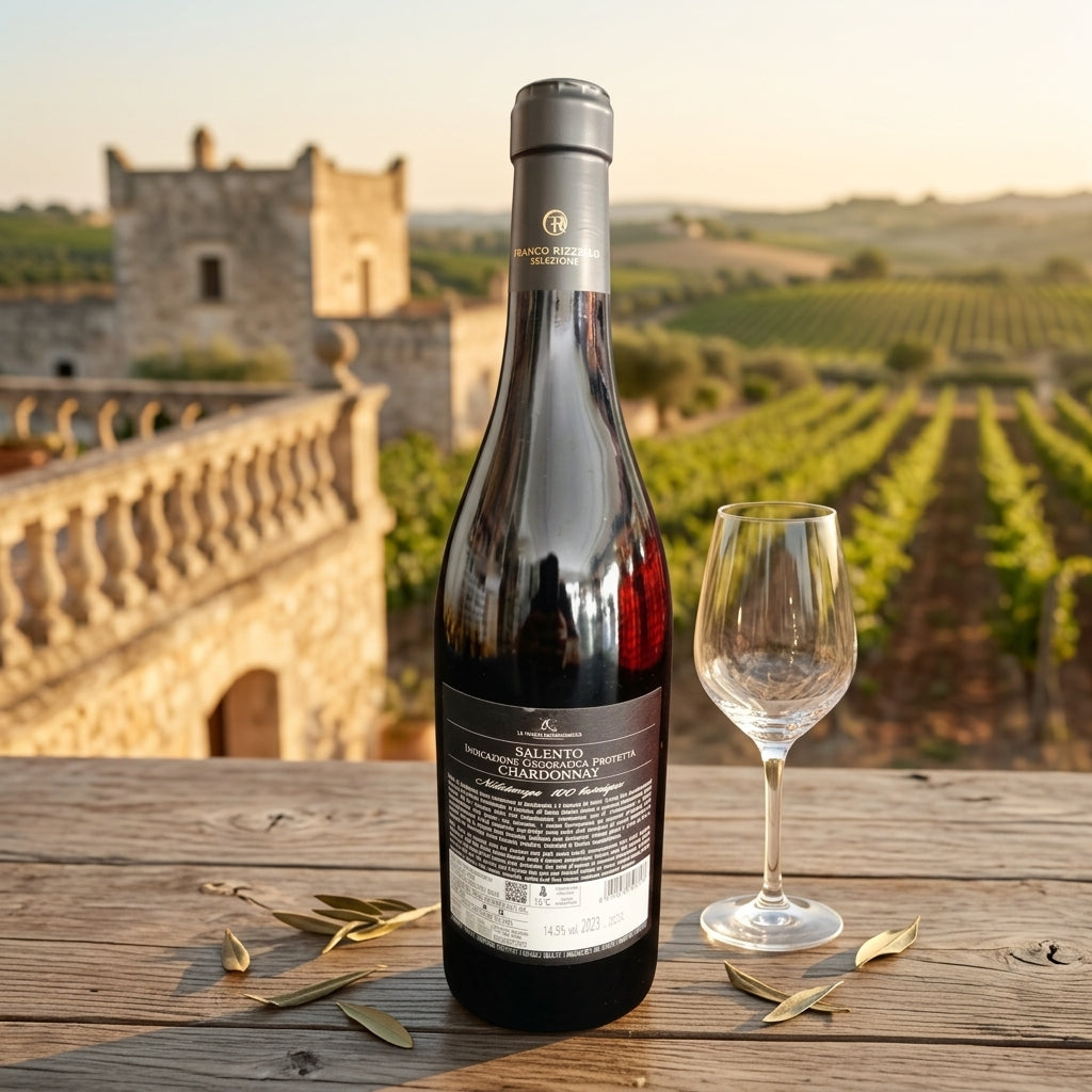 Bottiglia di Nottetempo 100 Barrique Chardonnay Salento IGP