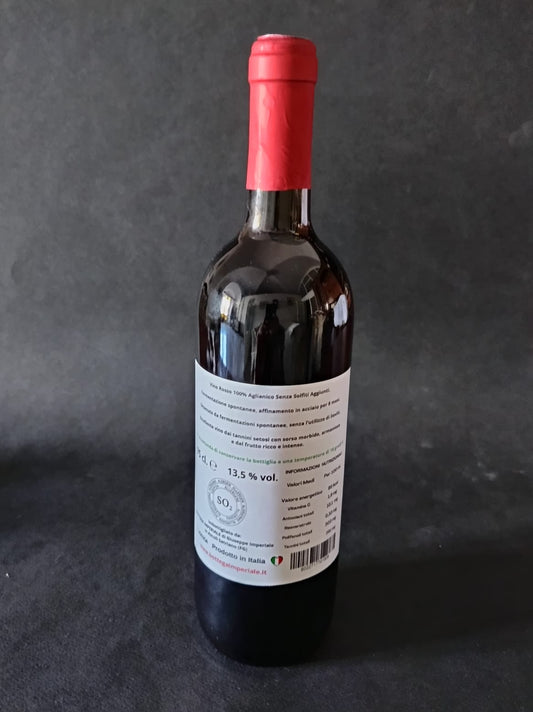 Dove posso comprare vino senza solfiti  online rosso 100% aglianico pugliese Bottega Imperiale Vegano Donna Rossa 