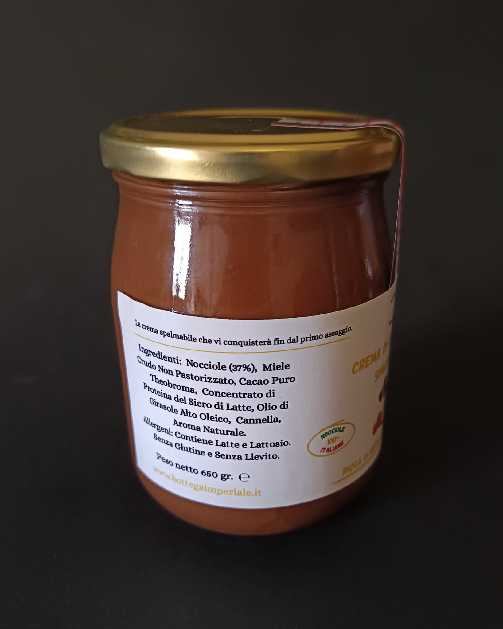 comprare online crema spalmabili di cioccolati bottega imperiale con cannella prodotto made in italy 100% pugliesi web online
