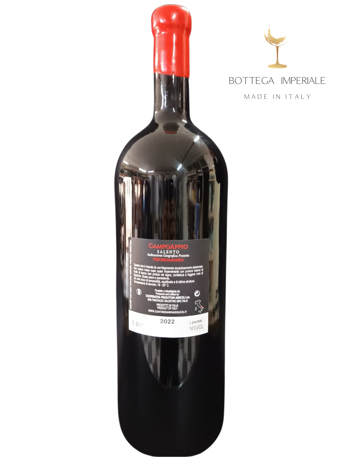 comprare online vino etichetta 2022 Campo Appio Negroamaro Salento IGP affinato in barrique bottega imperiale 2022 annata invio gratis vini pugliesi compra adesso online web