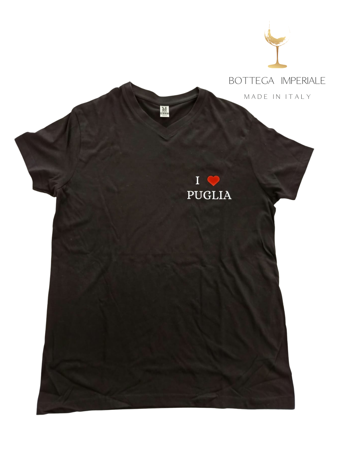 dove comprare maglietta nera taglia S bottega imperiale foto color nero I LOVE PUGLIA SHOP puglia supermercato online foto made in italy compra invio gratis salento
