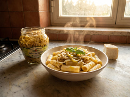 Melanzane a filetti sott'olio Sforza Francesco, filetti dorati in olio, dispensa pugliese